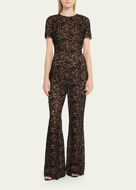 michael michael kors lace trim illusion romper